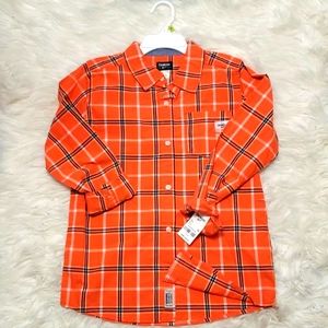 😎NWT: OSHKOSH B'GOSH BIG BOYS SPRING PLAID SHIRT